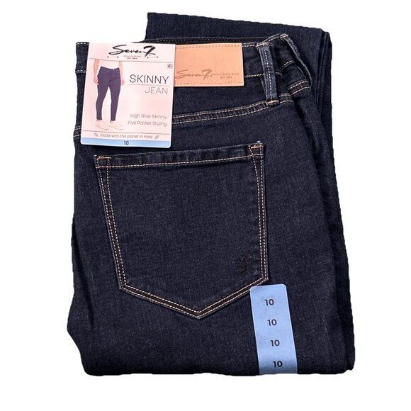 Seven7 Women's 5 Pockets Soft Stretch High Rise Skinny Jean Blu Size 10 MSRP $69 - Picture 1 of 1